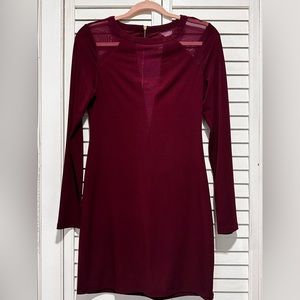 Express burgundy long sleeve mini dress